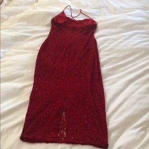 Beautiful red sparkle maxi dress